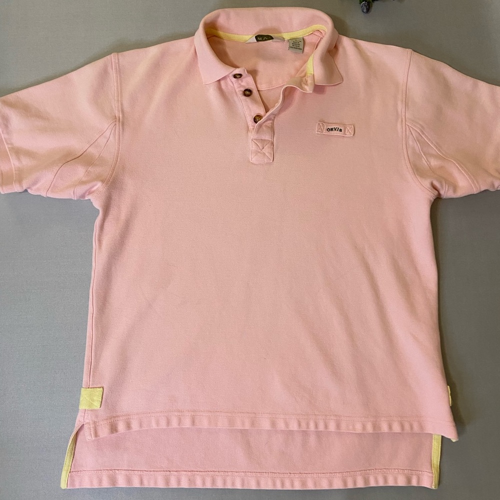Orvis Polo Shirt Men’s Size M 100% Cotton Light Pink